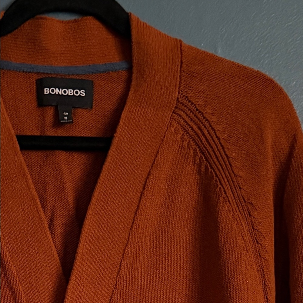 Bonobos Men's Rust Cardigan Sweater